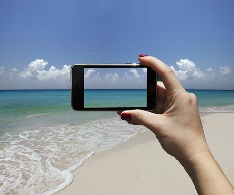 Fotografija za odmor putem pametnog telefona plaže i mora