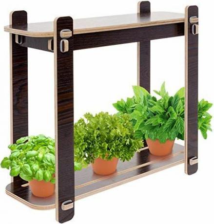 Store Wood Finish LED Grow Light Kit