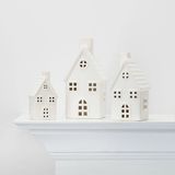 Velika keramička kuća ukrasna figurica bijela