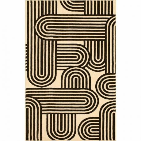 Geometric BlackBeige Area Rug