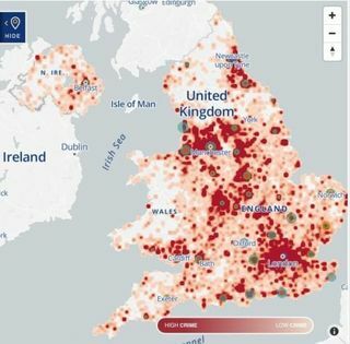 Osiguranje Swinton - Yale UK - žarišne točke provale - karta