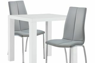 Argos Home Lyssa stol sa bijelim sjajem i 2 siva Milo stolca