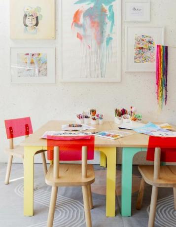 obrtnička soba, dječja soba, šarene stolice