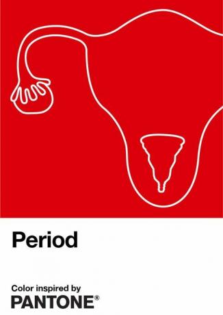 institut za boju pantona objavio je novu prilagođenu pantone crvenu boju, nazvanu razdobljem, kako bi razbio stigmu oko menstruacije i promovirao pozitivnost razdoblja