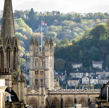 Pogled na tradicionalnu crkvenu opatiju u Bath Engleskoj