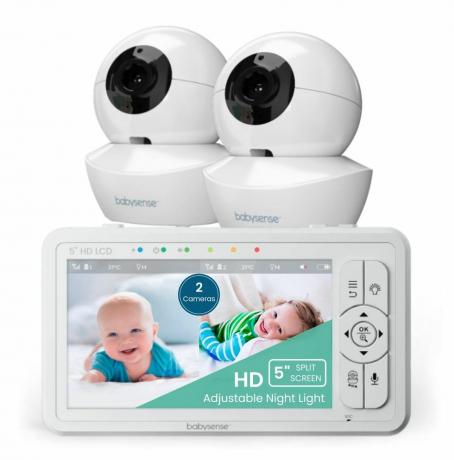 HD video baby monitor s podijeljenim zaslonom s dvije kamere i daljinskim upravljačem
