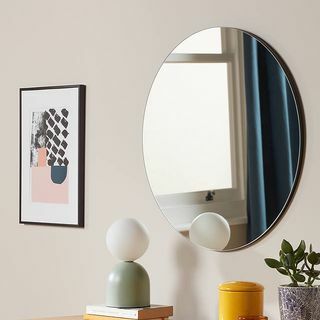 ANYDAYJohn Lewis & Partners Scandi Cut Frame okruglo zidno ogledalo, 50 cm, crno