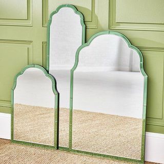 Aurora zeleno stakleno zidno ogledalo