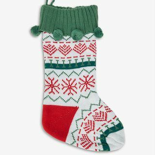 Pletene božićne čarape s grafičkim printom 45 cm