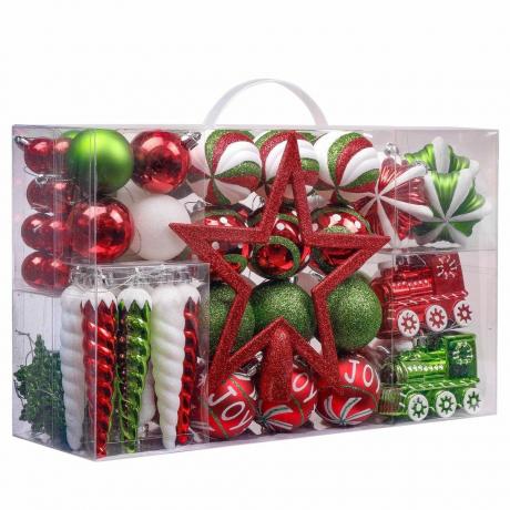 100ct crveni, zeleni, bijeli nelomljivi božićni ukrasi