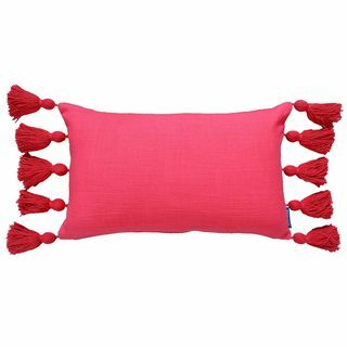 House Beautiful pamučni jastučić s resicama, Ibiza Pink