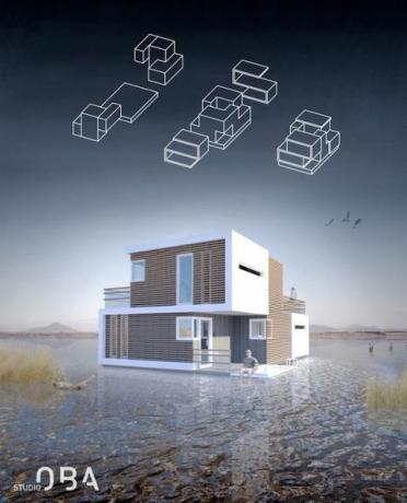 Obiteljsko kućište Studija OBA - ova plutajuća kuća razdvaja se na dvoje kada se par rastavi