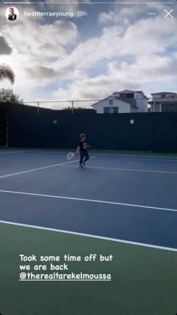 Heather Rae, mlada instagram priča pokazuje kako igra tenis sa sinom Tareka El Musse