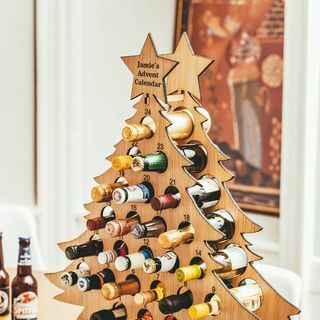 Prilagođeni hrastov adventski kalendar za pića Adventski kalendar božićnog drvca 