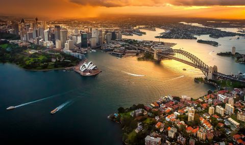 Gradski prizor u sumrak, Sydney, Australija