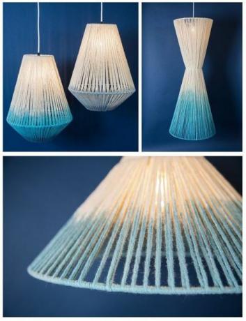 Stransko osvjetljenje Dip-dye od Janie pletenih tekstila - cerulean plavo