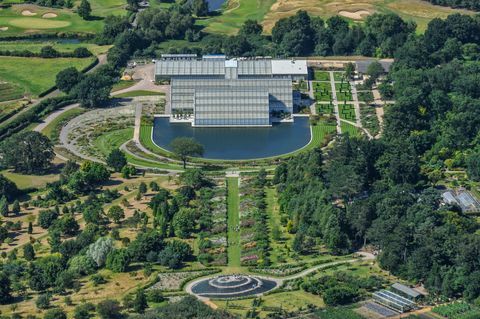 Pogled iz zraka iz botaničkih vrtova u RHS Wisley, Surrey