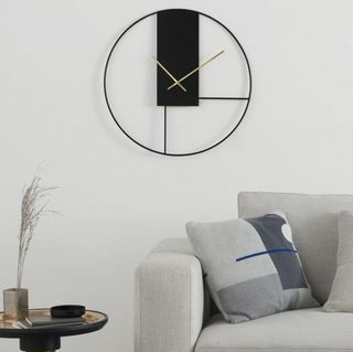 Nacrtajte veliki zidni sat veličine 60cm, mat crni i brušeni mesing
