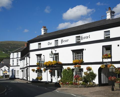 Hotel The Bear, Crickhowell. Nacionalni park Brecon Beacons, Powys, Wales.