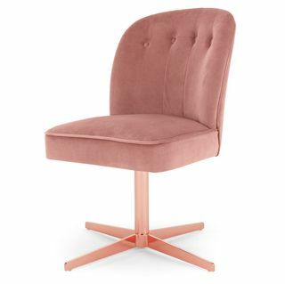 Uredski stolac Margot, rumeni ružičasti baršun i bakar
