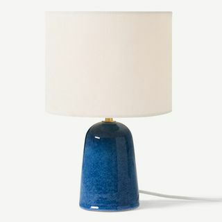 Nooby stolna svjetiljka, keramika s plavom reaktivnom glazurom