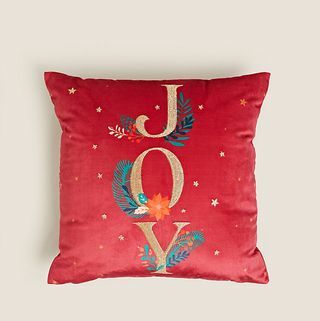 Vezeni jastučić sa sloganom Velvet Joy