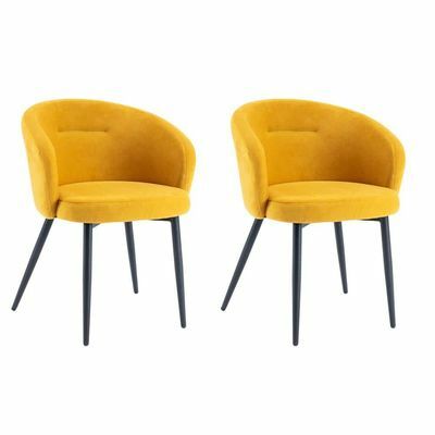 Trpezarijske stolice od žute tapecirane tkanine