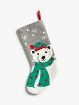 Božićna čarapa za polarnog medvjeda, multi