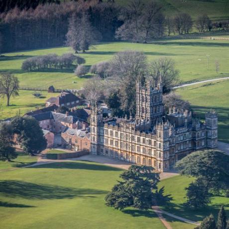 zračna fotografija grofa carnarvonovog dvorca highclere, Hampshire